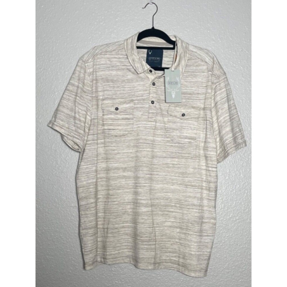 XPLR Jeremiah Polo Shirt Mens XL Tawny Birch Heathered Short Sleeve Collared NWT